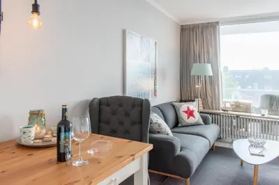 Ein Sitzbereich in der Unterkunft Ferienwohnung Heimathafen