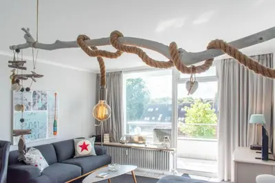 Ein Sitzbereich in der Unterkunft Ferienwohnung Heimathafen