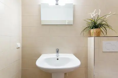 Ein Badezimmer in der Unterkunft Ferienwohnung Ocean Lodge 1