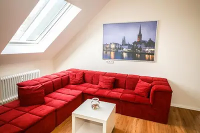 Ein Sitzbereich in der Unterkunft Ferienwohnung Ocean Lodge 4