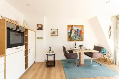 Küche/Küchenzeile in der Unterkunft Ferienwohnung Windjammer