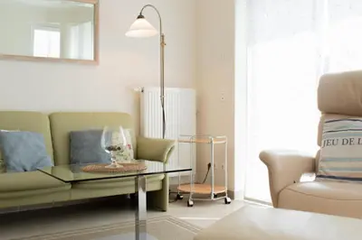 Ein Sitzbereich in der Unterkunft Ferienwohnung Wohlfühloase