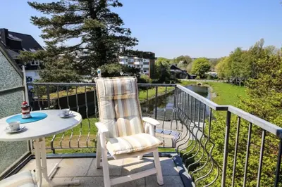 Ein Balkon oder eine Terrasse in der Unterkunft Ferienwohnung Windrose 14