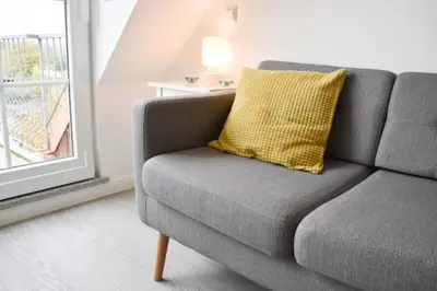 Ein Sitzbereich in der Unterkunft Ferienwohnung Windrose 14