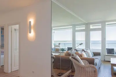 Ein Sitzbereich in der Unterkunft Ferienwohnung Residenz App. 148