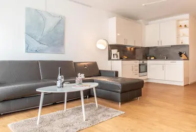 Küche/Küchenzeile in der Unterkunft Ferienwohnung Sandkorn