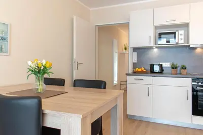 Küche/Küchenzeile in der Unterkunft Ferienwohnung Seebrücke 04