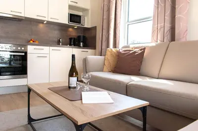 Küche/Küchenzeile in der Unterkunft Ferienwohnung Seebrücke 09