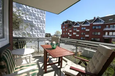 Ein Balkon oder eine Terrasse in der Unterkunft Ferienwohnung Seesternchen 2