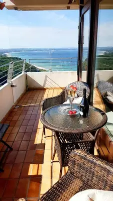 Ein Balkon oder eine Terrasse in der Unterkunft Ferienwohnung Sky and Sun