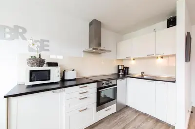 Küche/Küchenzeile in der Unterkunft Ferienwohnung Sommerwind