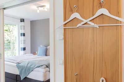 Ein Bett oder Betten in einem Zimmer der Unterkunft Ferienwohnung Sommertraum