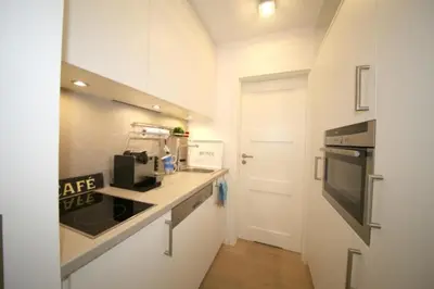 Küche/Küchenzeile in der Unterkunft Ferienwohnung Strandallee 200