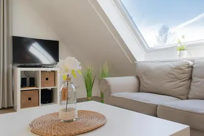 TV/Unterhaltungsangebot in der Unterkunft Ferienwohnung Strandaster