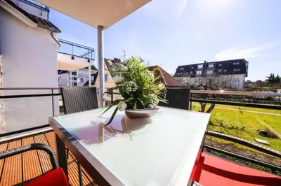 Ein Balkon oder eine Terrasse in der Unterkunft Ferienwohnung Sonnendeck