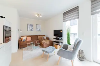 TV/Unterhaltungsangebot in der Unterkunft Ferienwohnung Strandgras