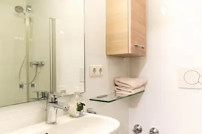 Ein Badezimmer in der Unterkunft Ferienwohnung Strandgras