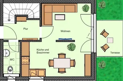 Grundriss der Unterkunft Ferienwohnung Strandhaus Möwenberg App.12