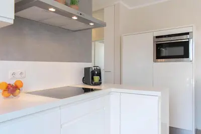 Küche/Küchenzeile in der Unterkunft Ferienwohnung Strandmuschel
