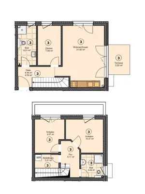 Grundriss der Unterkunft Ferienwohnung Strandhaus Möwenberg App. 77
