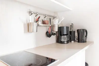 Küche/Küchenzeile in der Unterkunft Ferienwohnung Strandnah