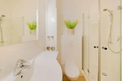 Ein Badezimmer in der Unterkunft Ferienwohnung Strandhafer