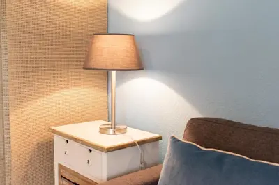 Ein Sitzbereich in der Unterkunft Ferienwohnung Strandterrasse