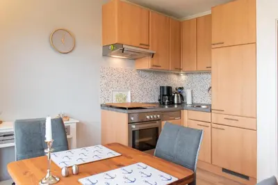 Küche/Küchenzeile in der Unterkunft Ferienwohnung Strandterrasse