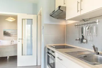 Küche/Küchenzeile in der Unterkunft Ferienwohnung Strandläufer