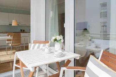 Küche/Küchenzeile in der Unterkunft Ferienwohnung Stranddüne B 10