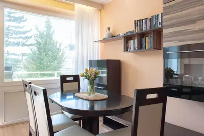 Küche/Küchenzeile in der Unterkunft Ferienwohnung Strandhotel