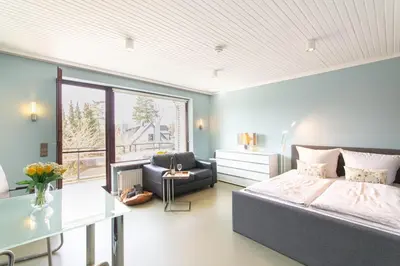 Ein Bett oder Betten in einem Zimmer der Unterkunft Ferienwohnung Strandzwerg