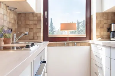 Küche/Küchenzeile in der Unterkunft Ferienwohnung Strandzwerg