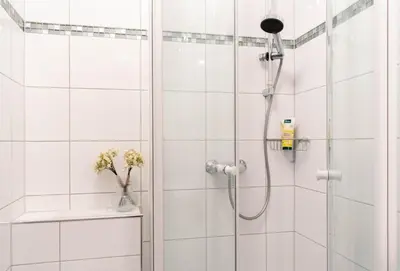 Ein Badezimmer in der Unterkunft Ferienwohnung Strandzwerg