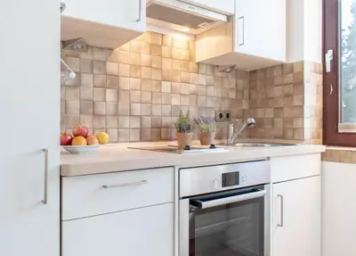 Küche/Küchenzeile in der Unterkunft Ferienwohnung Strandzwerg
