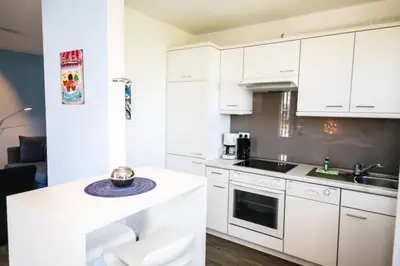 Küche/Küchenzeile in der Unterkunft Ferienwohnung Strandliebe