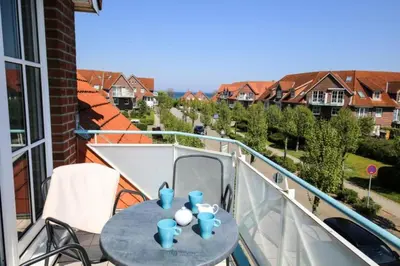 Ein Balkon oder eine Terrasse in der Unterkunft Ferienwohnung Strandliebe