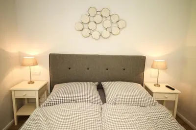 Ein Bett oder Betten in einem Zimmer der Unterkunft Ferienwohnung Seaside