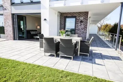 Ein Balkon oder eine Terrasse in der Unterkunft Ferienwohnung Stranderlebnis