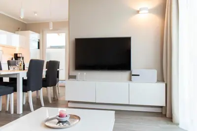 TV/Unterhaltungsangebot in der Unterkunft Ferienwohnung Stranderlebnis