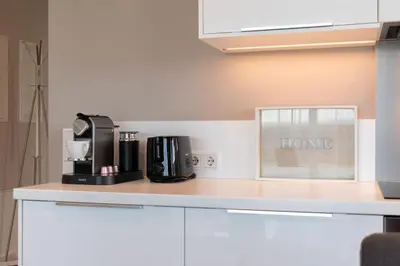 Küche/Küchenzeile in der Unterkunft Ferienwohnung Stranderlebnis
