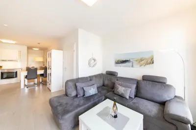 Küche/Küchenzeile in der Unterkunft Ferienwohnung Sunshine Beachhouse 111