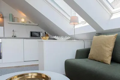 Küche/Küchenzeile in der Unterkunft Ferienwohnung STRANDraum