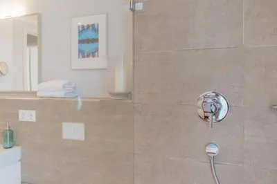 Ein Badezimmer in der Unterkunft Ferienwohnung STRANDraum
