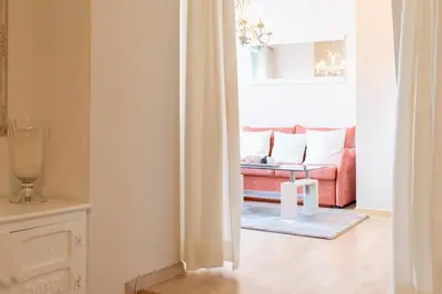 Ein Sitzbereich in der Unterkunft Ferienwohnung Beach Suite