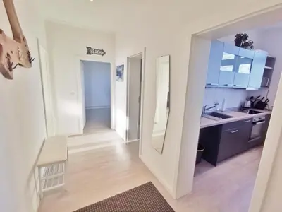 Küche/Küchenzeile in der Unterkunft Appartementvermittlung Mehr als Meer Objekt 50