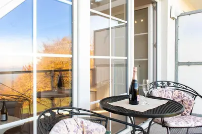 Ein Balkon oder eine Terrasse in der Unterkunft Ferienwohnung Ostseerauschen 2