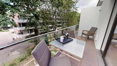 Ein Balkon oder eine Terrasse in der Unterkunft White Pearl Apartment 2.09