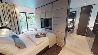 Ein Bett oder Betten in einem Zimmer der Unterkunft White Pearl Apartment 3.07