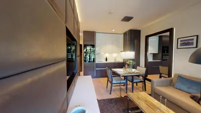 Ein Sitzbereich in der Unterkunft White Pearl Apartment 3.06